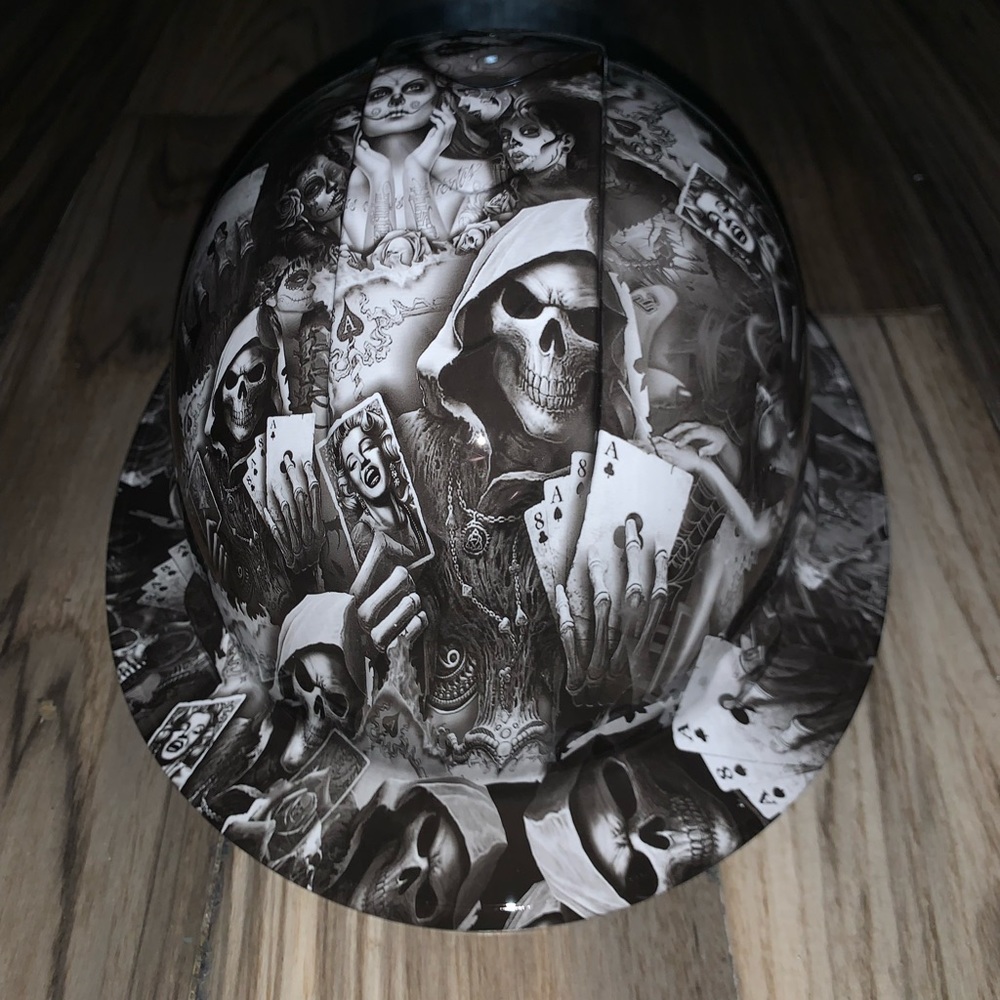 New Full Brim Hard Hat Custom Hydro Dipped LIFE’S A GAMBLE